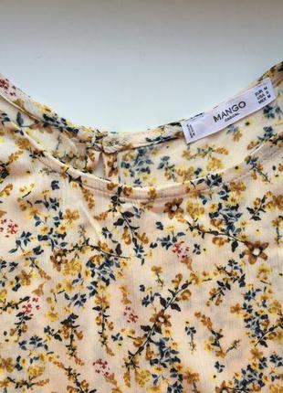 Красивая блуза топ mango в цветочный принт s-m 100% вискоза8 фото