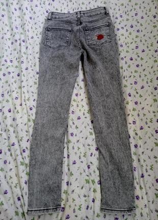 Джинсы джинси джинсовые штаны с нашивкой серые сірі скины скини в обтяжку облегающие ozo jeans на высокой посадке с завышеннойтурция турецкие турецькі8 фото