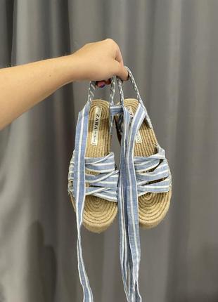 Босоножки zara, 37, длинные завязки