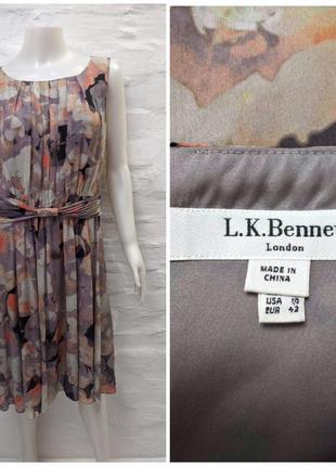 L.k. bennett элегантное шёлковое платье миди