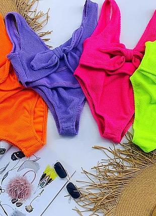 Жатый купальник лаванда фиолетовый