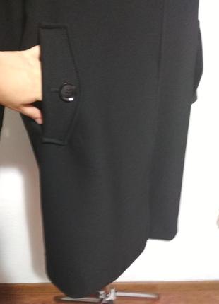 Фирменное стильное базовое чёрное минималистичное пальто миди на одной пуговице качество!!!8 фото