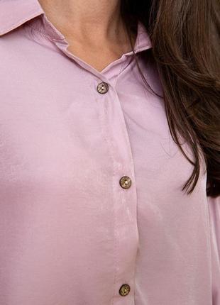Блуза рубашка женская цвет пудровый3 фото