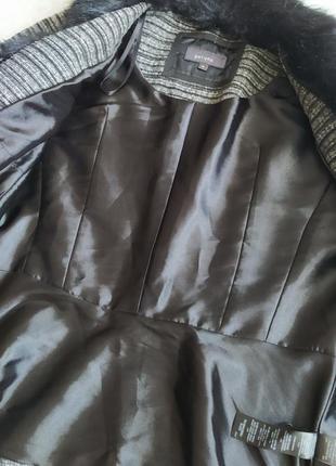 Пиджак серый с меховым воротом per una4 фото