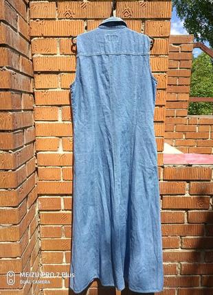 Стильный сарафан, платье халат в пол, длинный джинсовый сарафан lady anthony3 фото