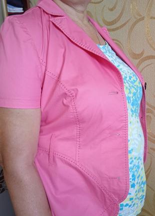 Коттоновый пиджак 48р-р, цвет пион , очень красивый и качественный крой.9 фото