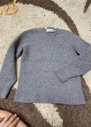 Светр шерсть lacoste xs/s свитер подростковый