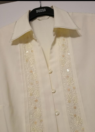 Блуза рубашка с вышивкой вышиванка marks & spencer