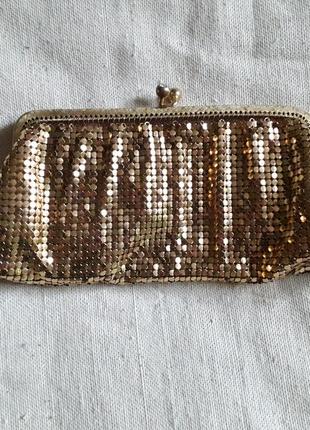 Вінтаж вінтажна косметичка гаманець металева кольчуга