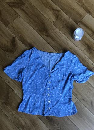 Блуза в горошок від bershka1 фото
