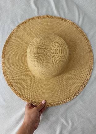 Соломенная шляпка с широкими полями h&m