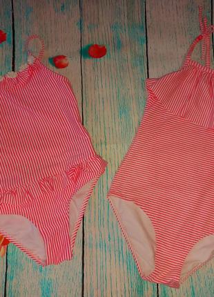 Купальник в полоску m&s на 7-8лет рост 122-128см.