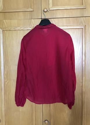 Блуза бордо вышивка , лиоцел , h&m5 фото