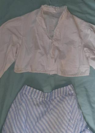 Блуза топ 100%хлопок рукава фонарики кружево2 фото