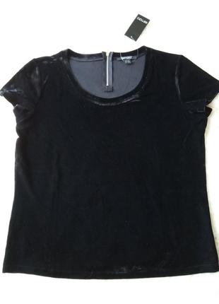 Черная бархатная велюровая футболка, майка, блуза esmara (германия), размер m2 фото