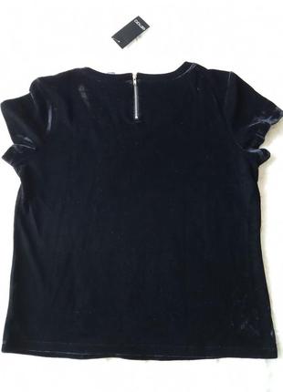 Черная бархатная велюровая футболка, майка, блуза esmara (германия), размер m3 фото