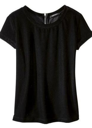Черная бархатная велюровая футболка, майка, блуза esmara (германия), размер m1 фото