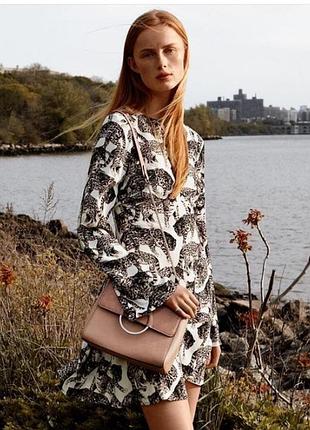 Платье миди с котами леопард h&m