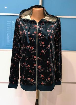 Велюрова кофта з капюшоном бренду clockhouse