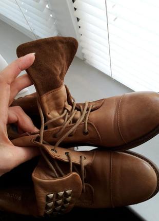 Кожаные ботинки akira, на шнурках, полностью мягкая кожа3 фото