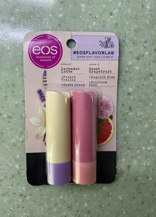 Eos набір бальзамів для губ ( ваніль+ грейпфрут)