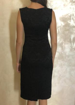 Классическое чёрное платье миди размер xs - s (34)2 фото