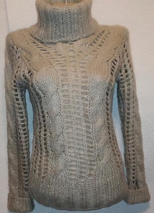 Свитер ажурный женский с косами mango