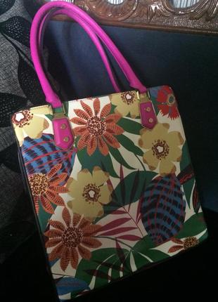 Трендова велика яскрава сумка,колір фуксія,фірмова1 фото