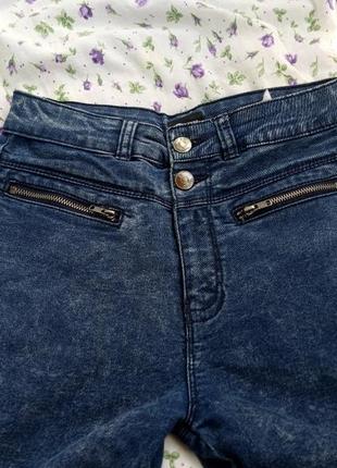 Джинсы cubus брендовые фирменные джинсовые штаны джинси с высокой посадкой на завышенной талии высокую девочку модные стильные синие сині5 фото