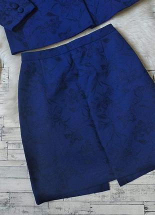 Костюм ділової жіночий піджак і спідниця синій3 фото