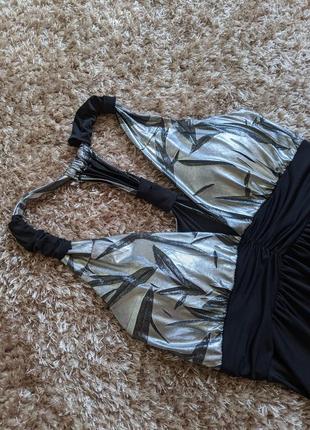Классное летнее платье сарафан чёрное с серебром пуш-ап5 фото
