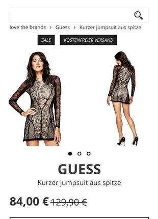 Шикарный кружевной комбинезон guess. оригинал! новый. размер l.8 фото