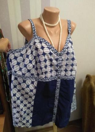 Хлопковая майка футболка блузка большой размер