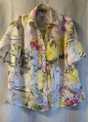 Жіноча літня блуза льняна, натуральна блузка verse 100% льон. лляна кофтинка, сорочка, гавайка9 фото