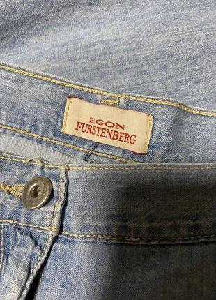 Лёгкая джинсовая юбка с разрезами по бокам egon furstenberg италия5 фото