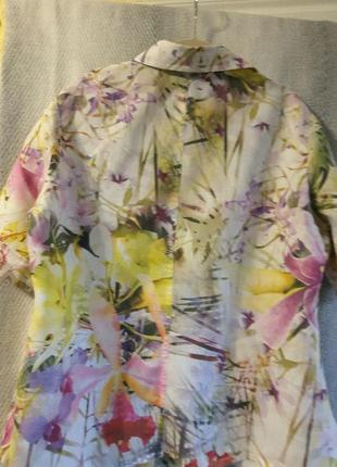 Женская натуральная летняя льняная рубашка, блуза, блузка. verse  100% лен. 54р2 фото