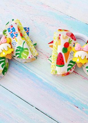Яскраві літні бантики бантики на гумці