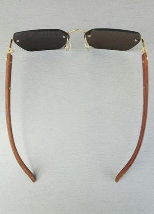 Cartier модные безоправные женские солнцезащитные очки коричневые3 фото