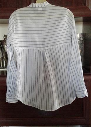 Бавовняна біла блузка в синю смужку logg h&m2 фото