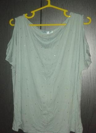 Стильная мятного цвета футболка блуза next, размер 12/40.