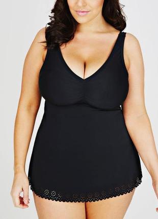 44р. моделюючий купальник-сукня з перфорацією yours clothing