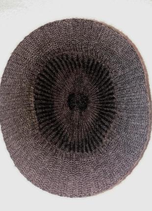 Теплая вязанная шляпа трилби, цвет кофе, шерсть и альпака, xs, зима-демисезон3 фото