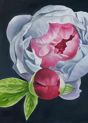 Картина интерьерная с пионом  50*50 см