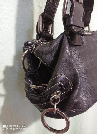 Італійська шкіряна сумка claudio ferrici чорна фірмова стильна модна оригінал5 фото