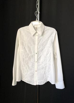 Белая рубашка с перламутровыми пуговицами4 фото
