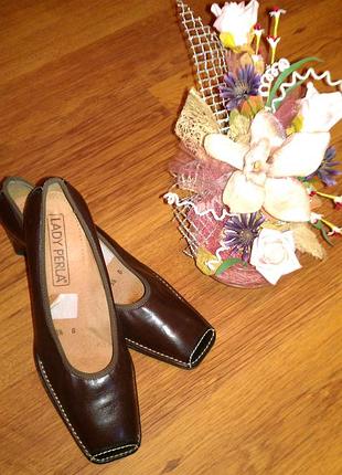 Шкіряні туфлі, туфлі lady perle 38.5