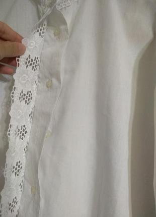 Красивая белая блузка баф кружево3 фото