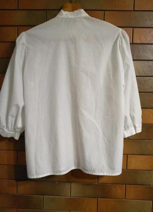 Красивая белая блузка баф кружево2 фото