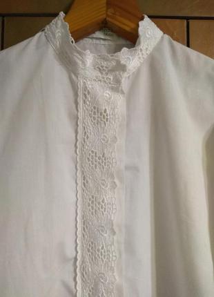 Красивая белая блузка баф кружево5 фото
