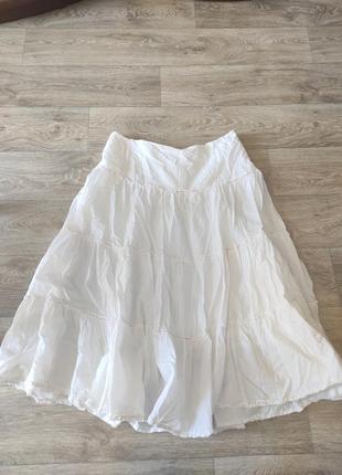 Белая летняя юбка1 фото